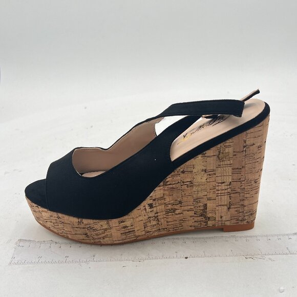 FOWT Women Peep Toe Slingback Platform Wedge Sandals High Heel Buckle Open Toe - Picture 2 of 8